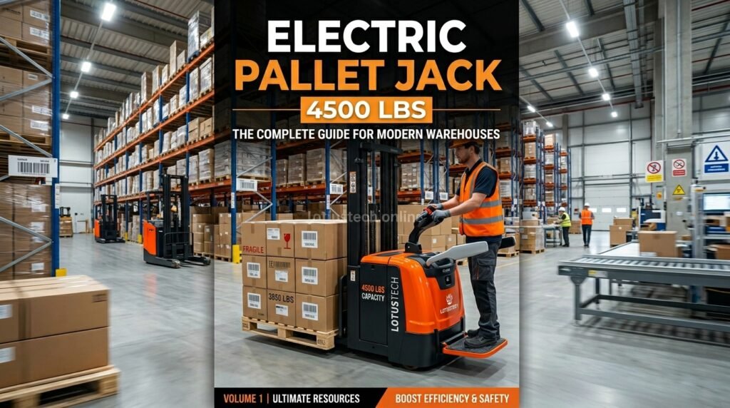 Electric pallet jack 4500 lbs capacity used in warehouse material handling and logistics operations